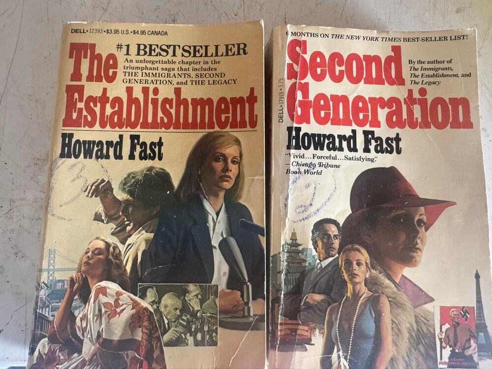 Howard Fast Vintage Paperback Lot: Second Generation & The Establishment